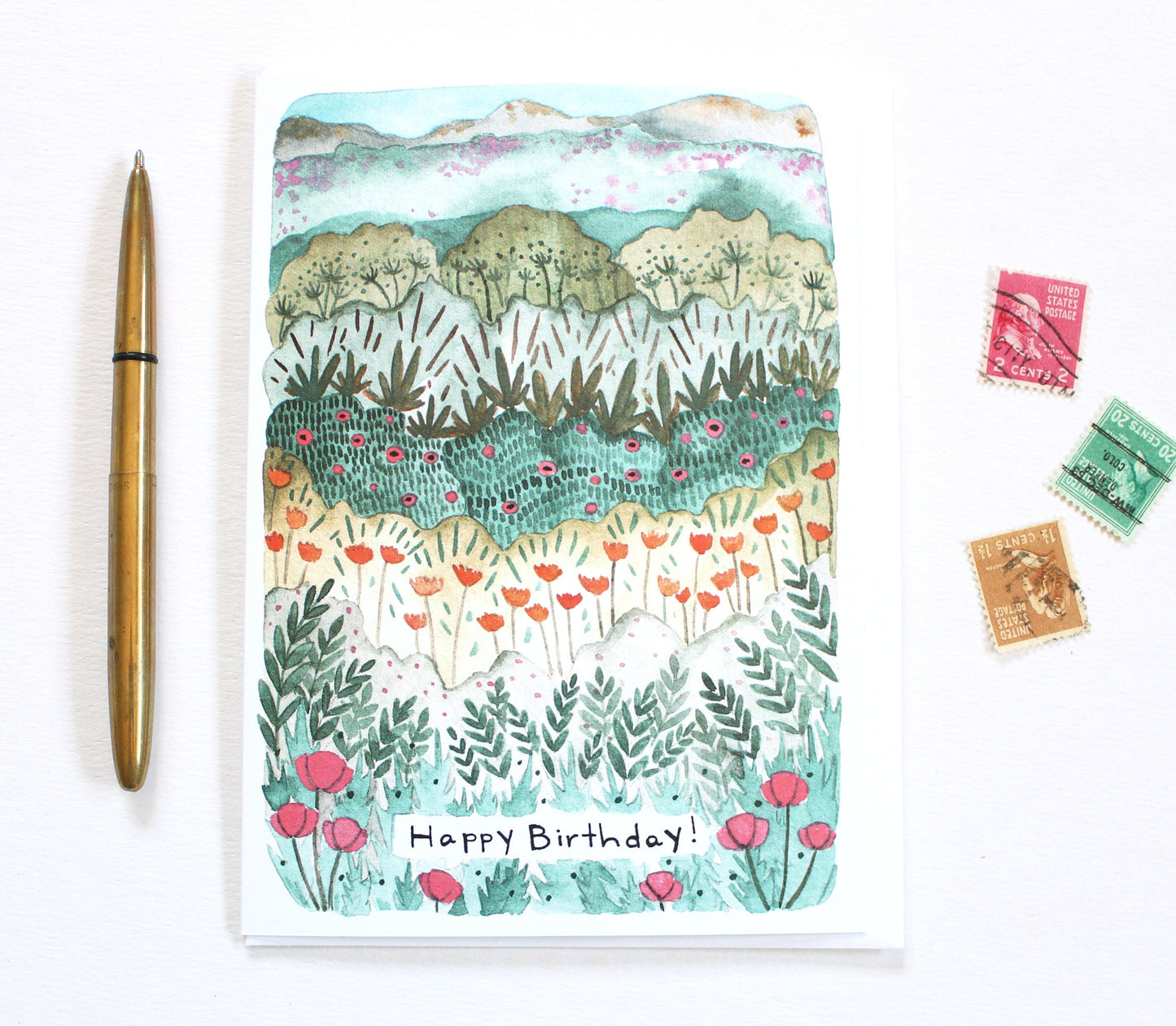 Birthday Card - Floral Fields
