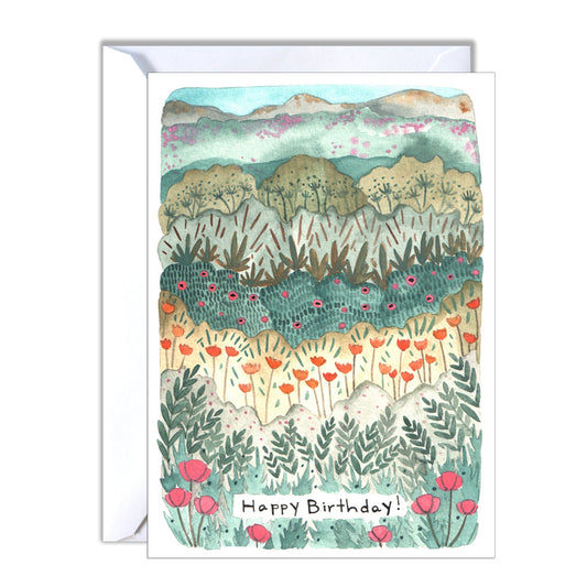 Birthday Card - Floral Fields