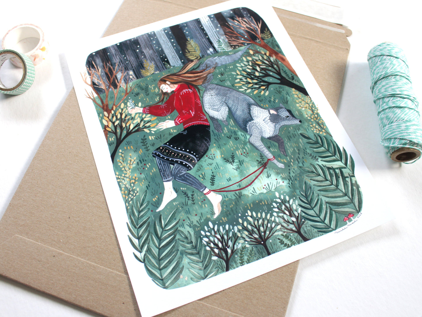 8x10 Print - Girl and Her Wolf