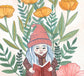 Original Painting - Garden Gnome Reading in the Garden
