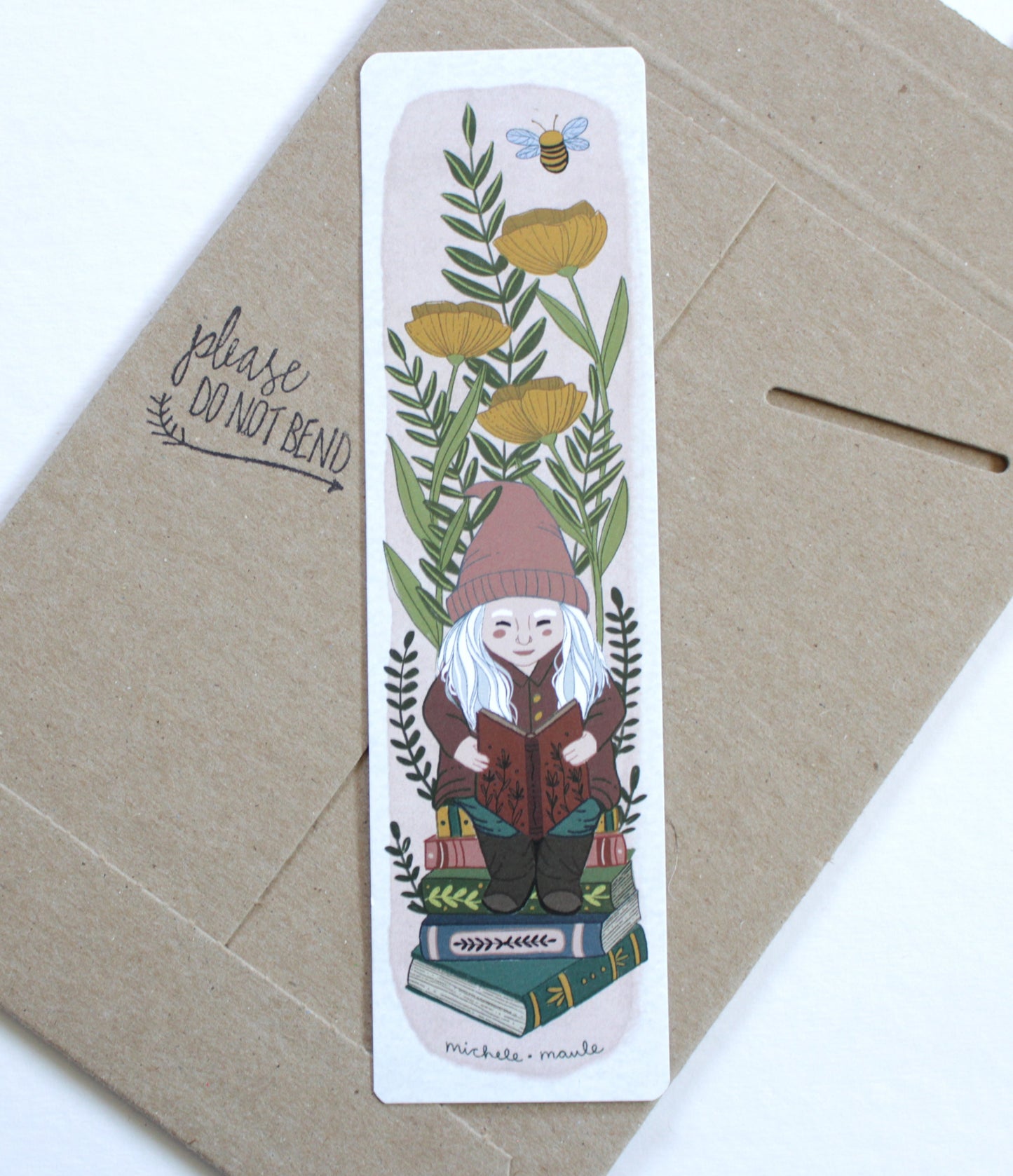 Illustrated Garden Gnome Bookmark