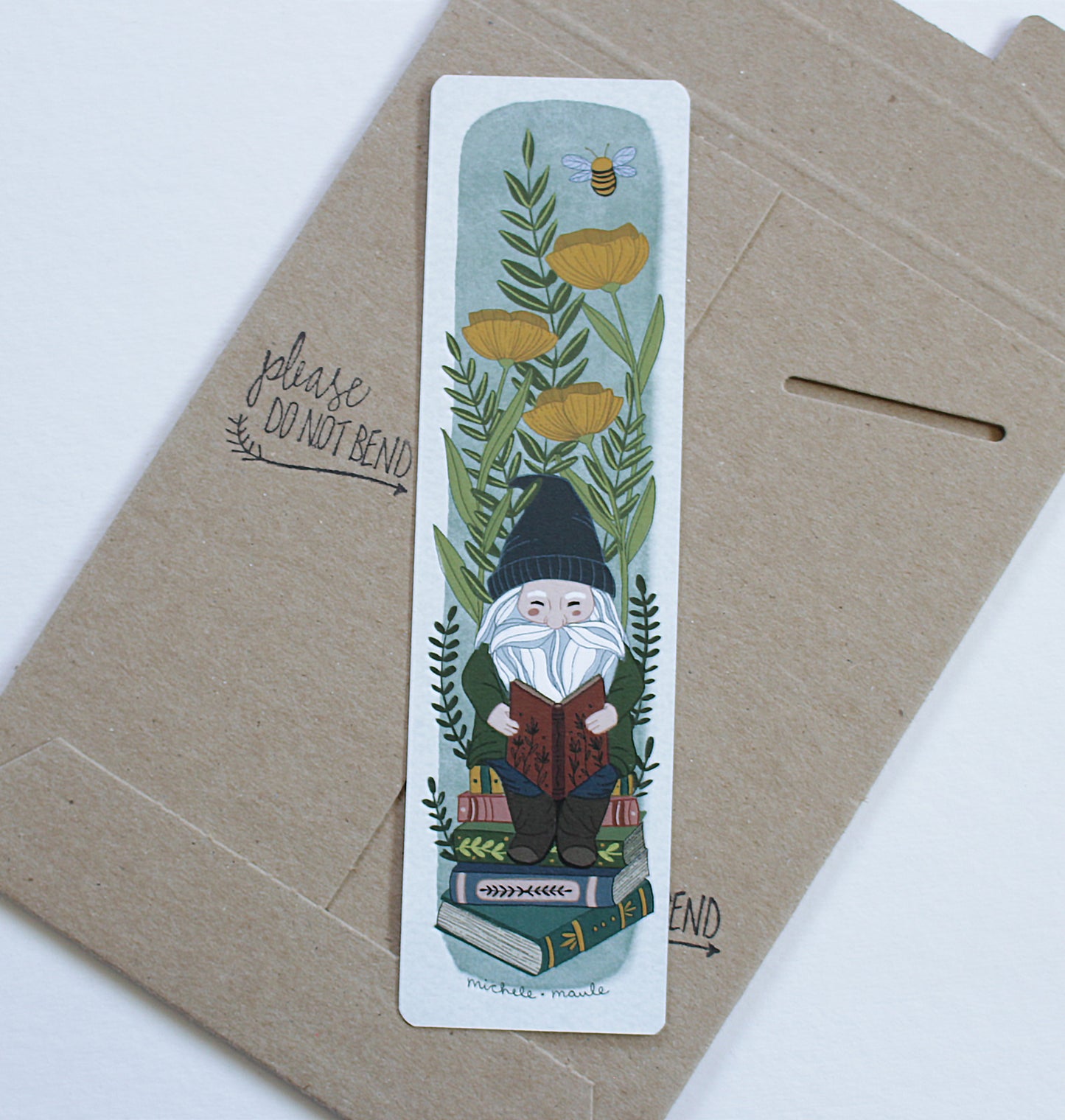 Illustrated Garden Gnome Bookmark