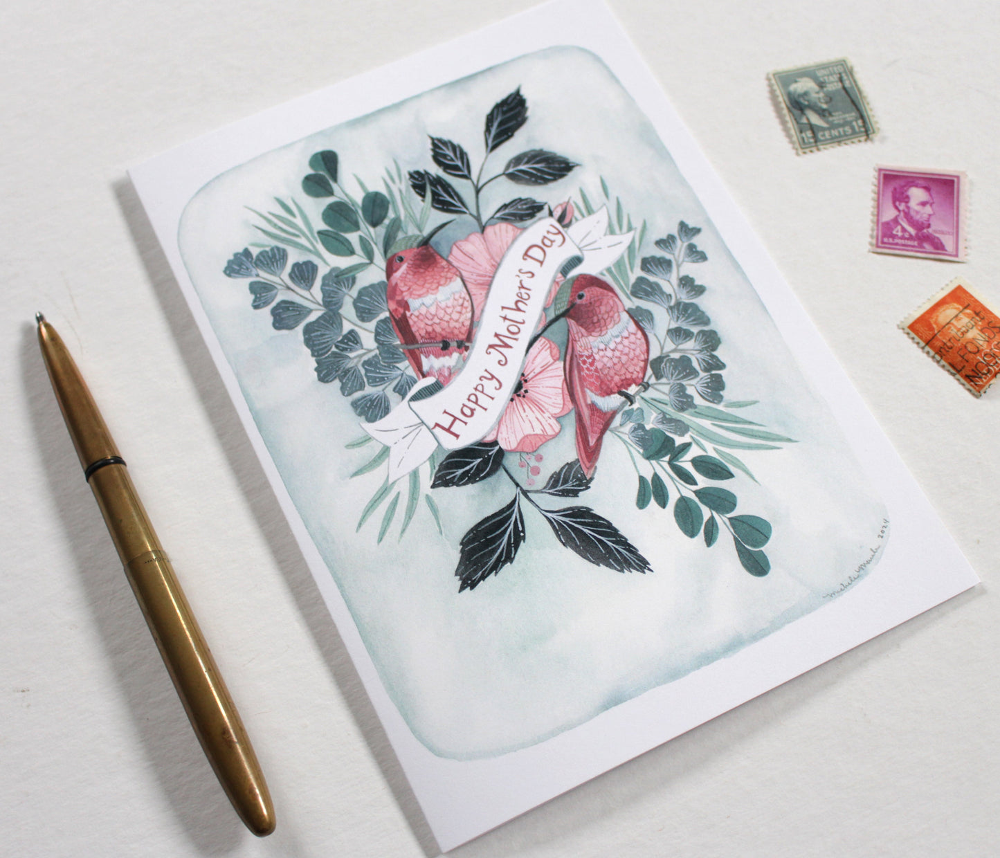 Mother's Day Card - Two Humming Birds Mother's Day Card