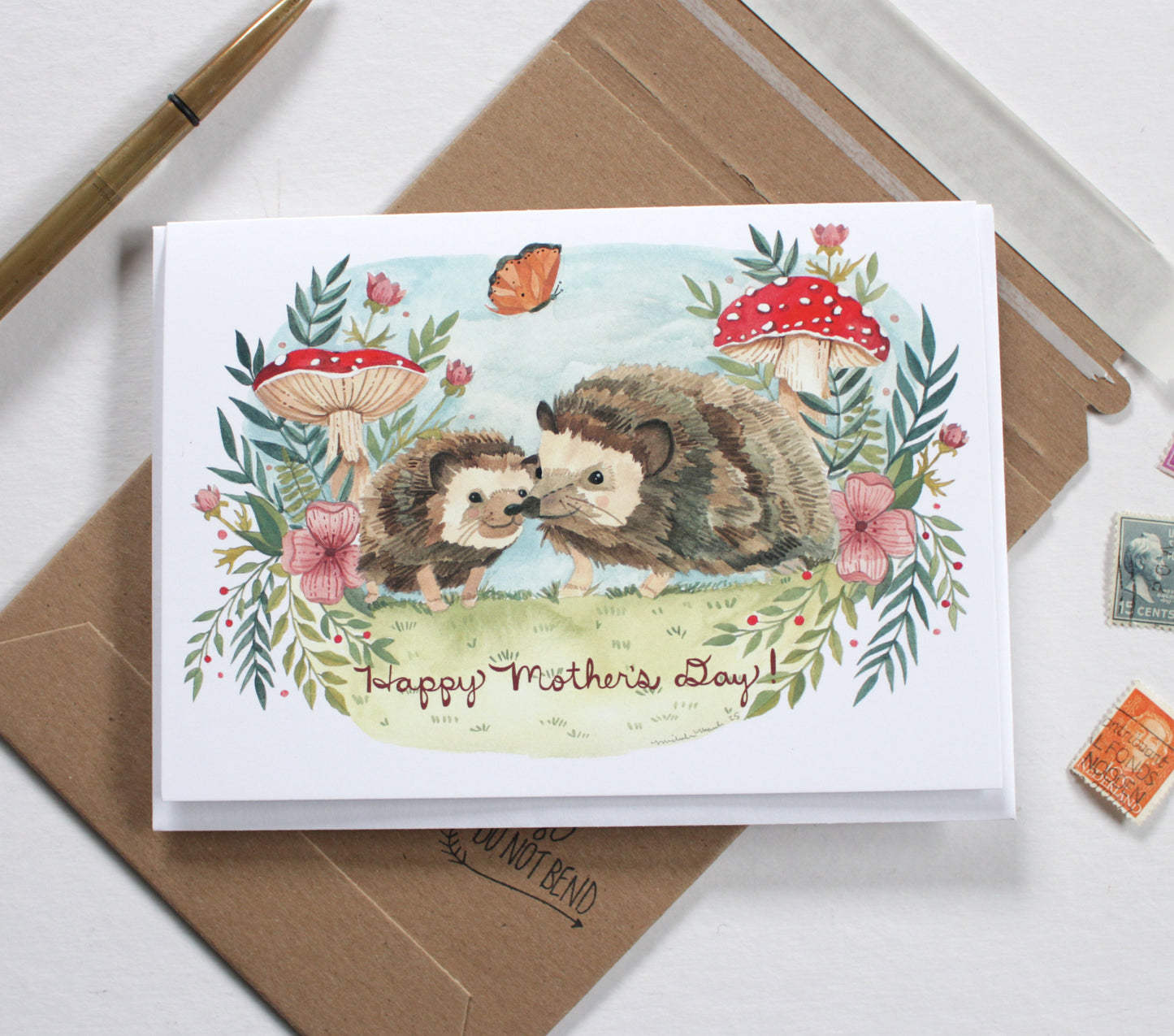 Mother's Day Card - Two Little Hedgehogs
