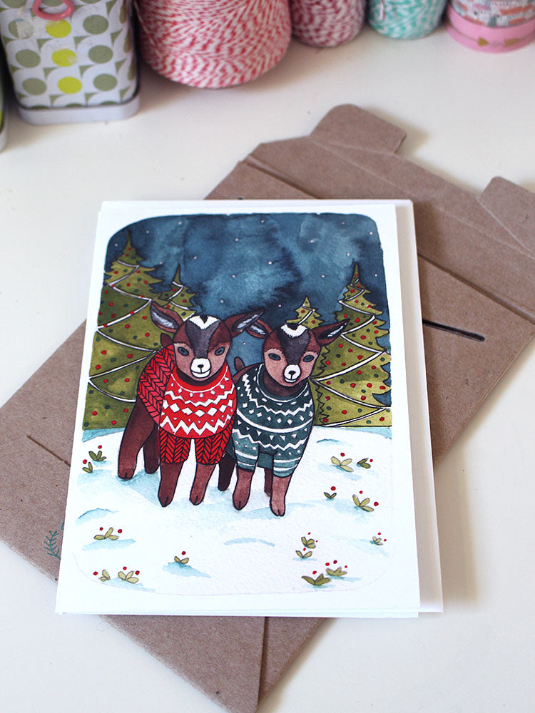 Holiday Goats in Sweaters