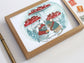 Set of Five Blank  Holiday Cards - Happy Holiday Mice