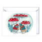 Set of Five Blank  Holiday Cards - Happy Holiday Mice
