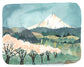 Mt Hood Watercolor Art Print: Hood River Oregon, 11x14