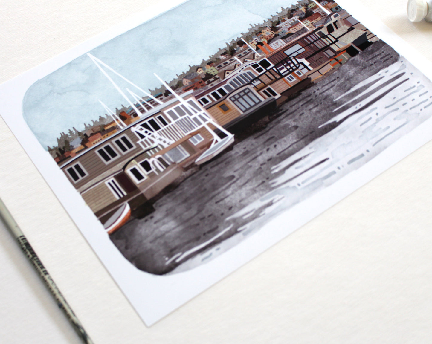 8x10 Print - Seattle House Boats
