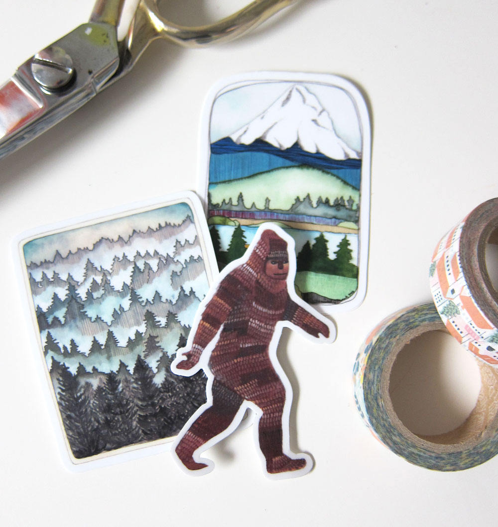 Set of Three Northwest Sticker Set