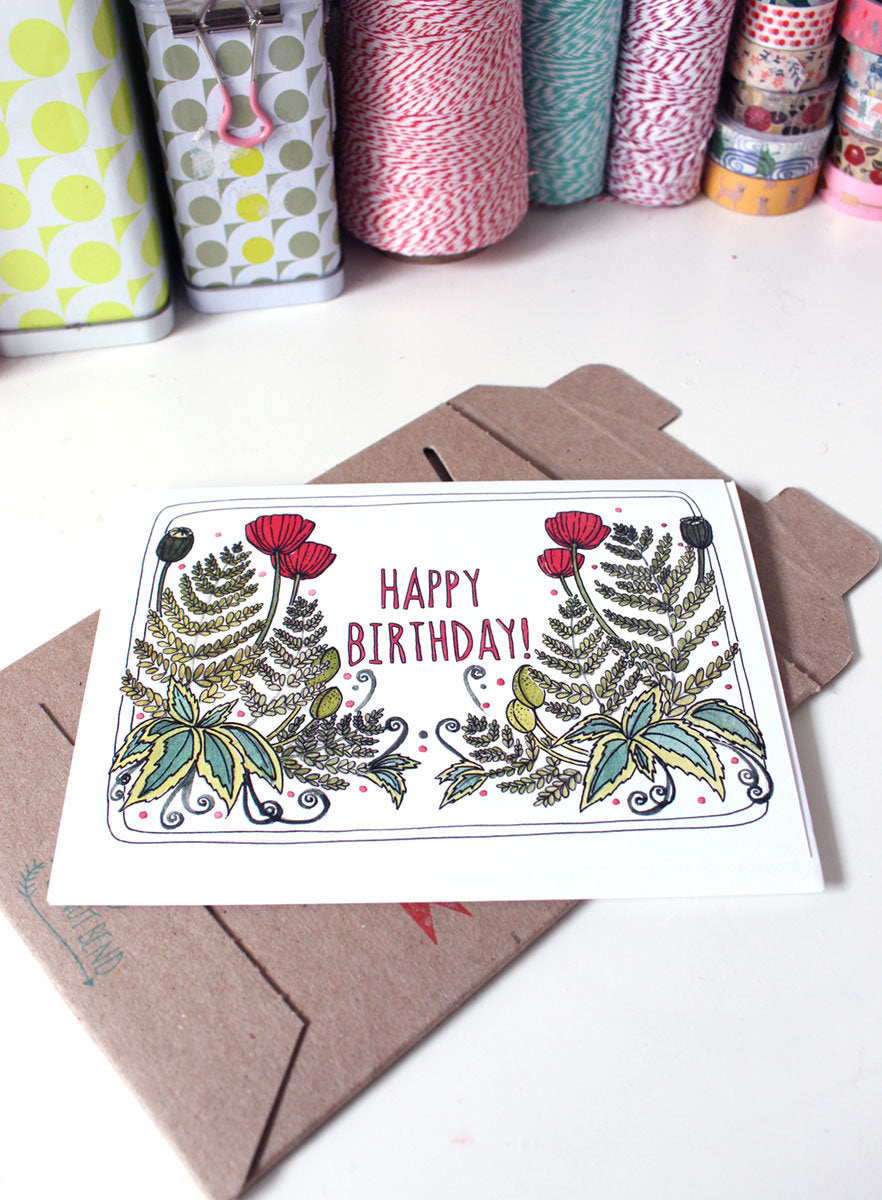 Birthday Card - Floral Design