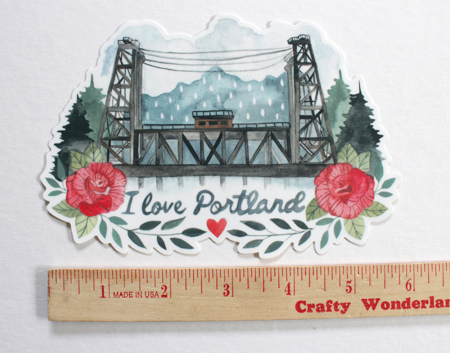 Large Vinyl Sticker - I Love Portland