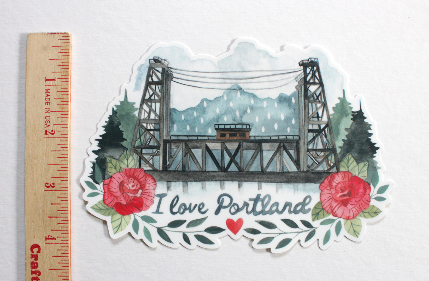 Large Vinyl Sticker - I Love Portland