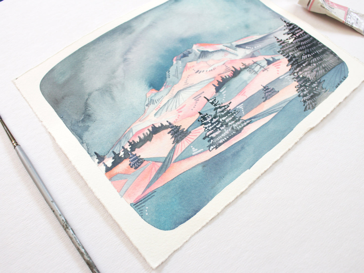 Original Mt Hood Watercolor Painting