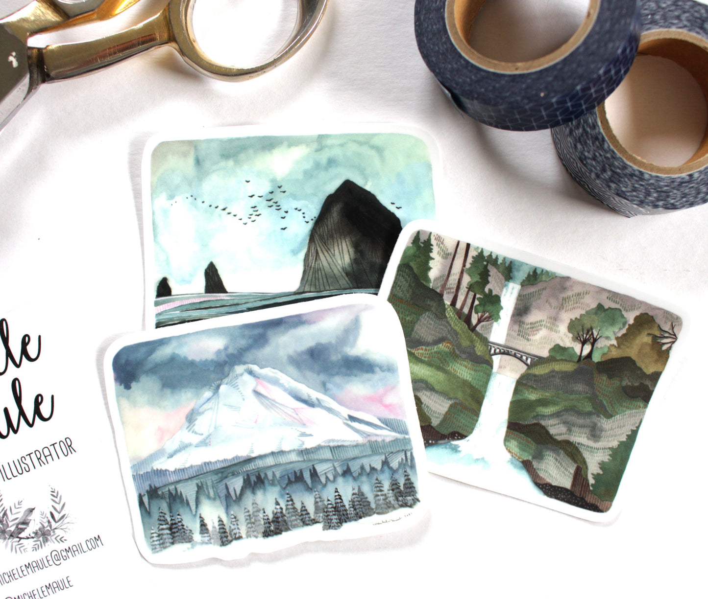 Set of Three Oregon Vinyl Stickers