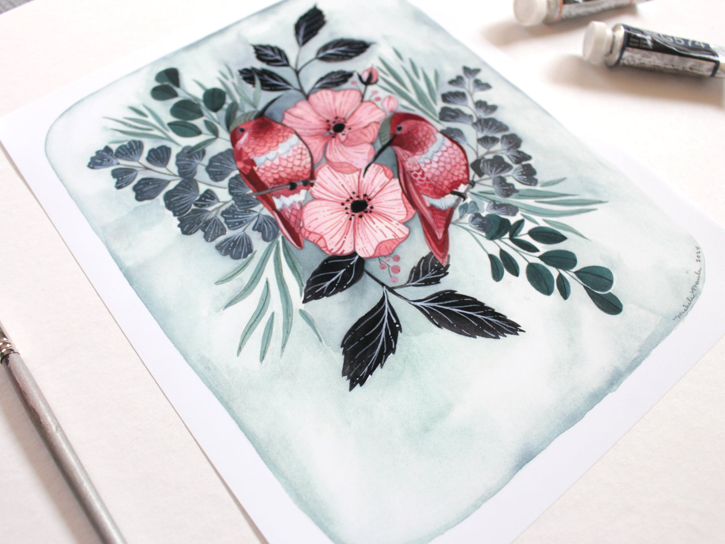 8x10 Print - Two Hummingbirds