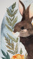 Hand Drawn Bunny Illustration with Marigold Flowers (11x14)