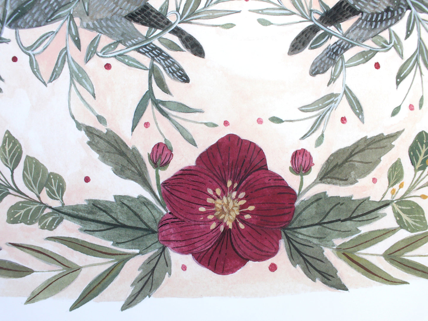 11x14 Print - Two Spring Rabbits with Trees