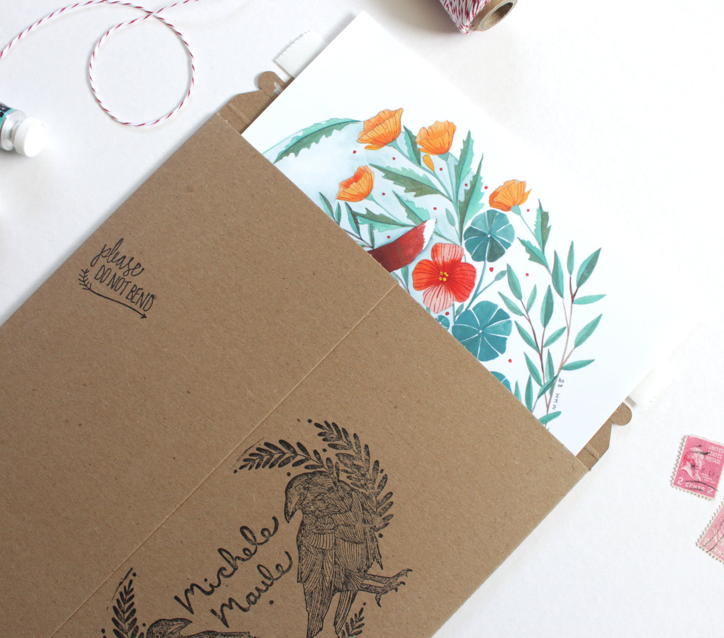 8x10 Print - Red Fox with Nasturtiums