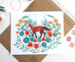 8x10 Print - Red Fox with Nasturtiums