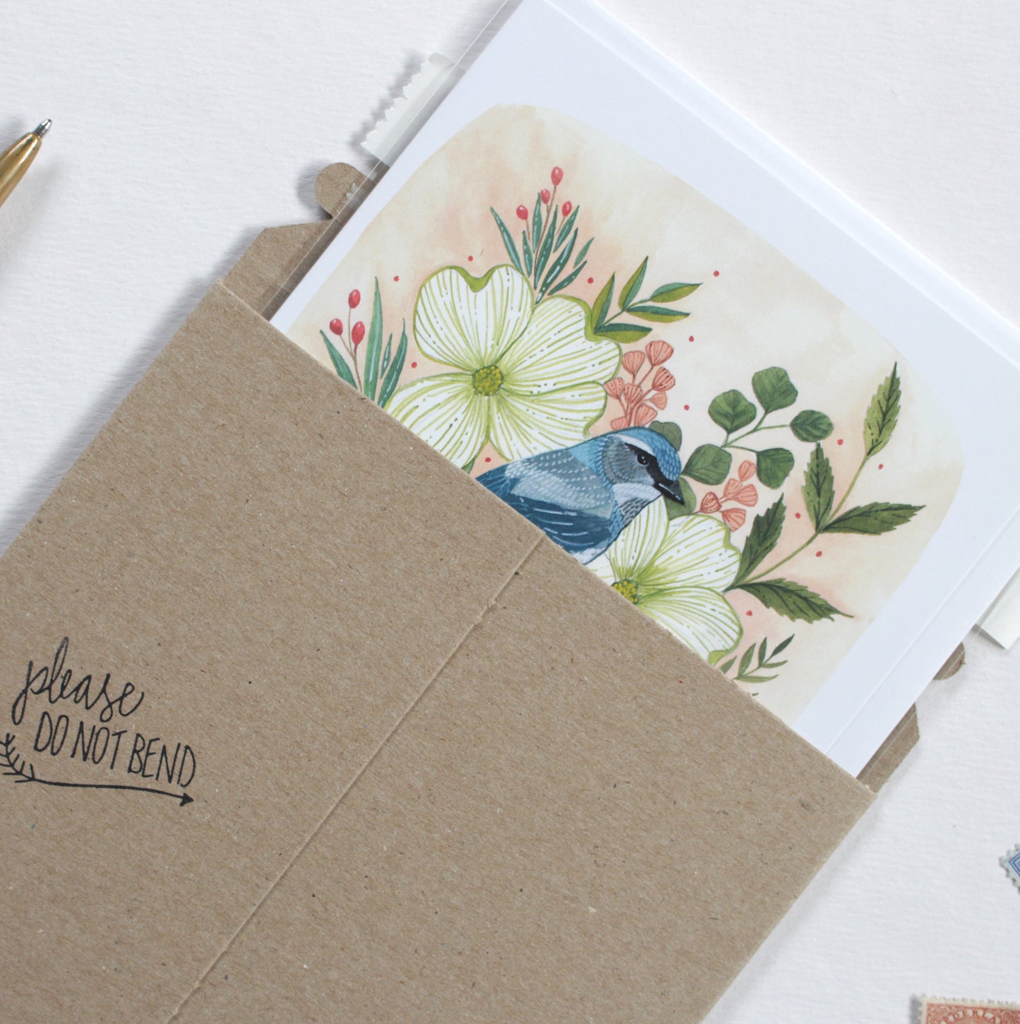 Blank Everyday Card - Scrub Jay and Dogwood