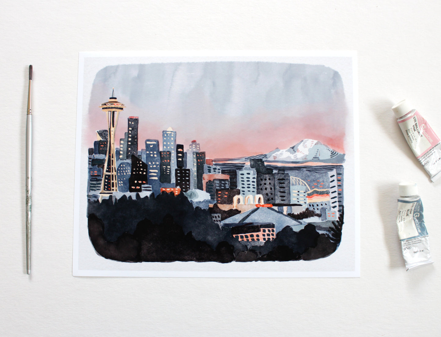 8x10 Print - Seattle Washington Skyline