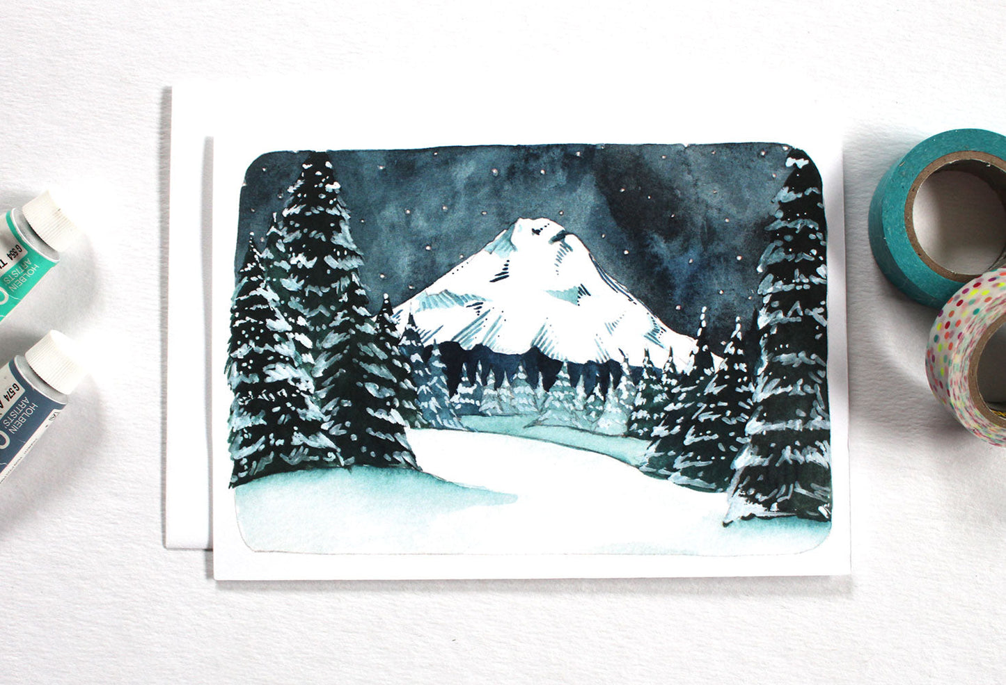 Snowy Mt Hood Greeting Card