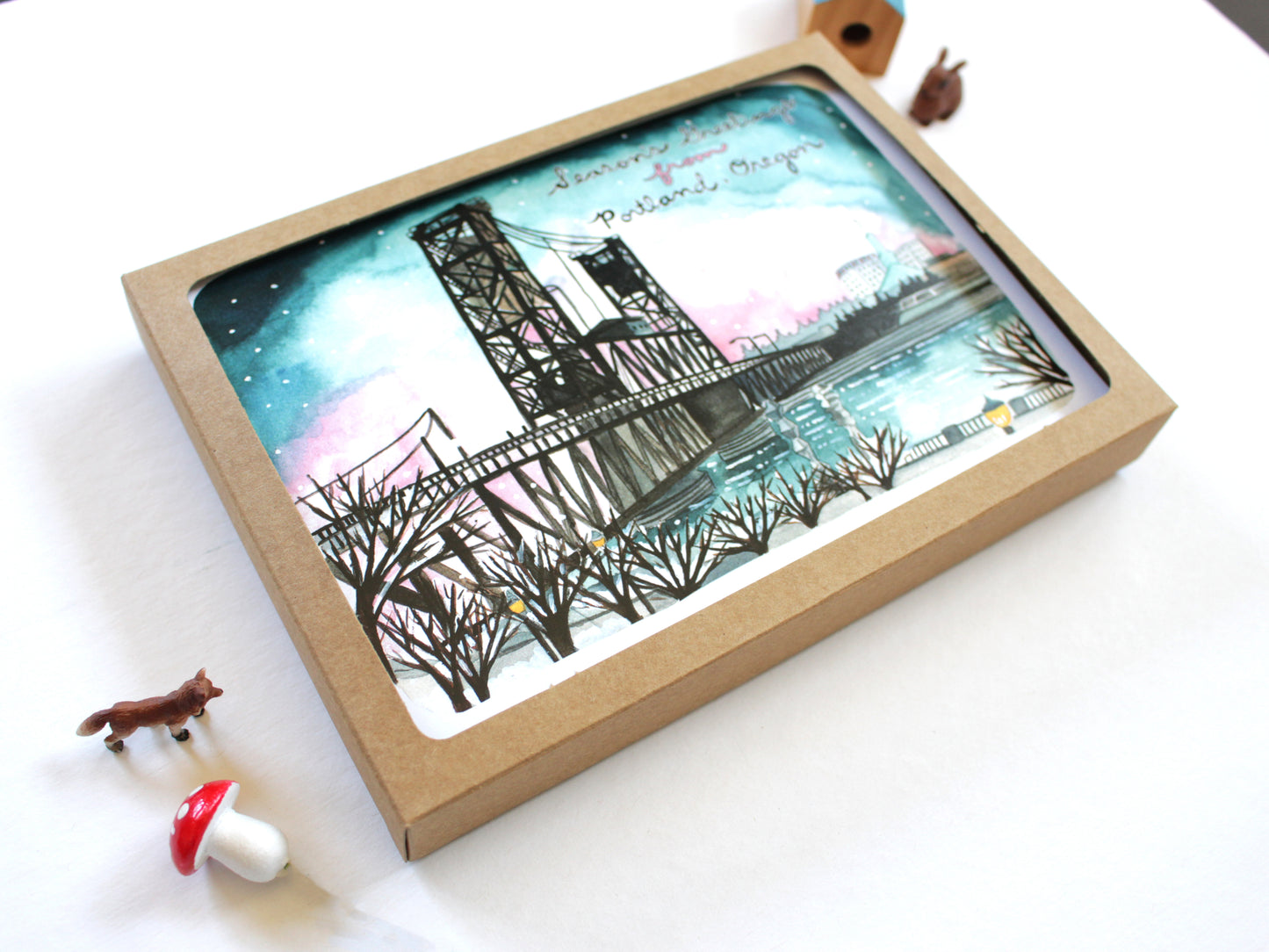 Set of Holiday Cards - Season's Greetings from Portland, Oregon