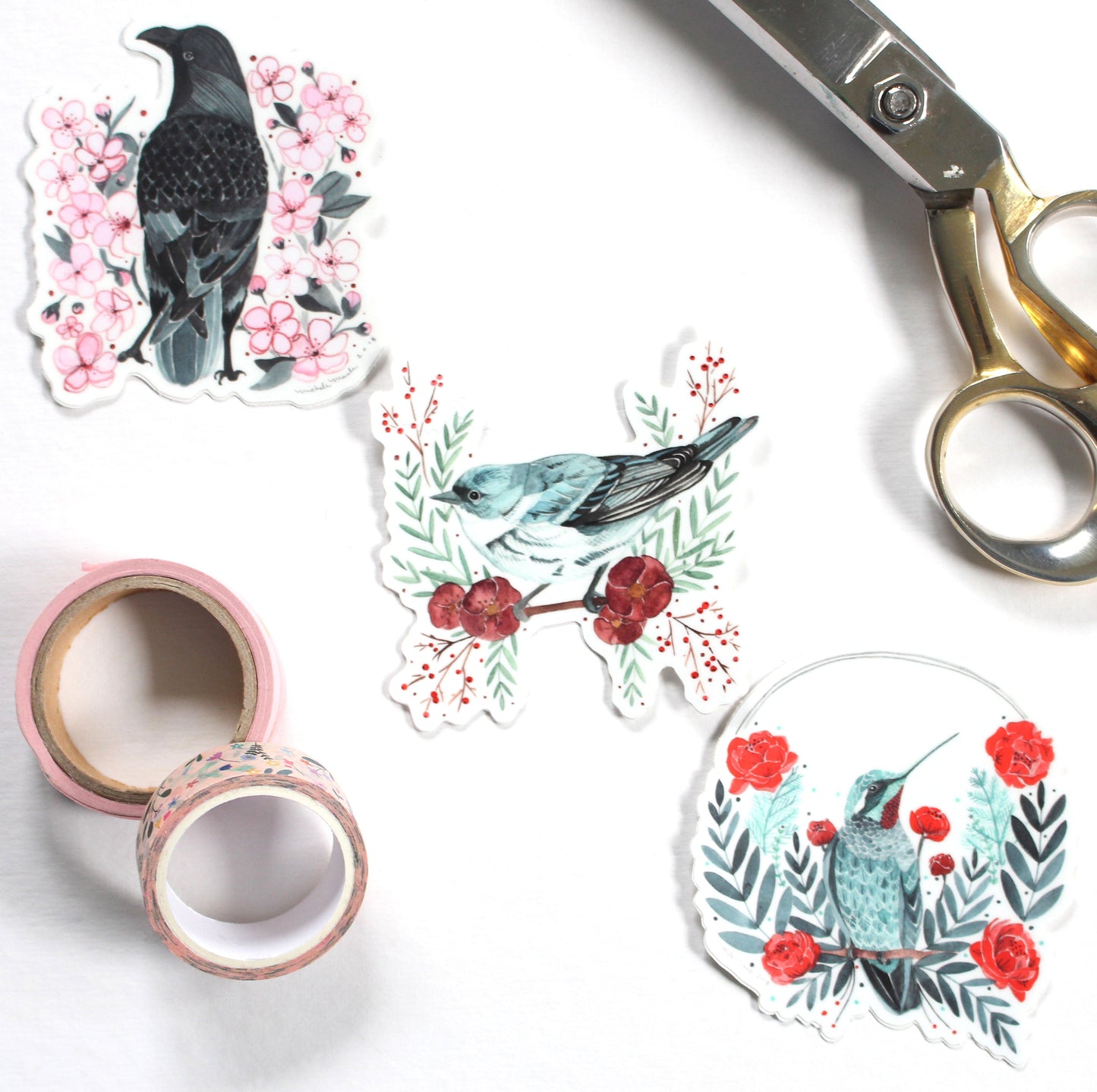 Set of Three Bird Stickers
