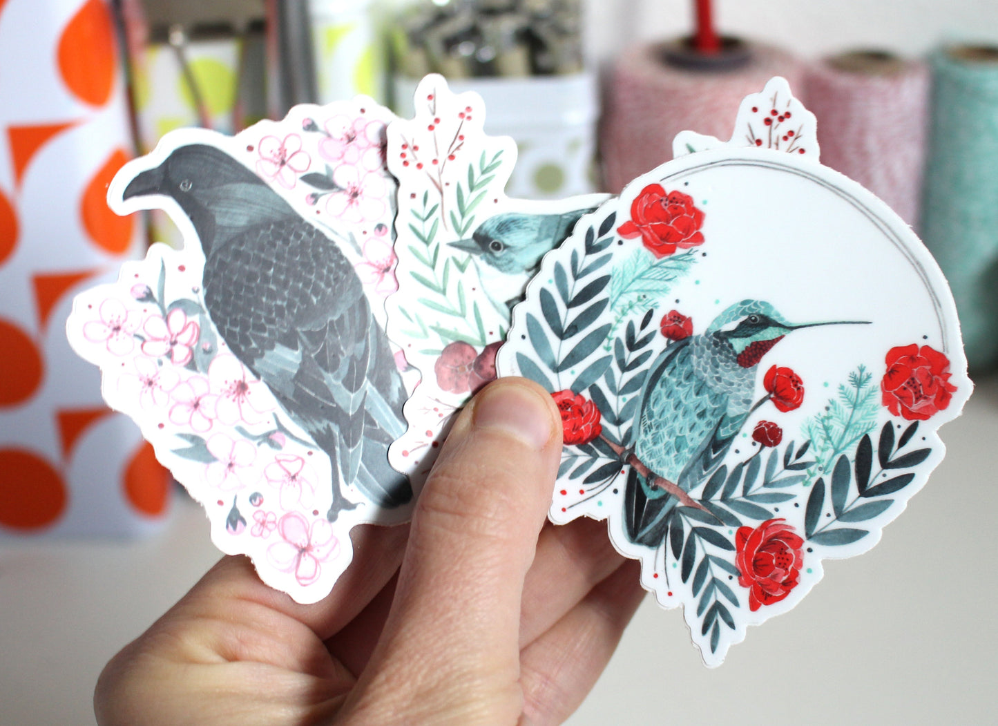Set of Three Bird Stickers